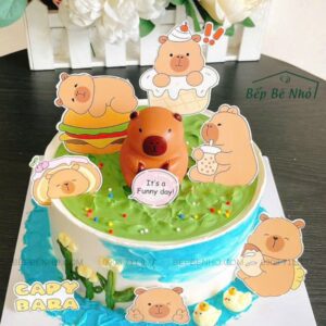 Bánh sinh nhật tạo hình capybara đáng yêu cho bé 2 tuổi