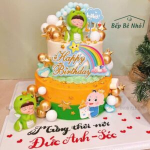 Mẫu bánh sinh nhật cho bé trai 2 tầng