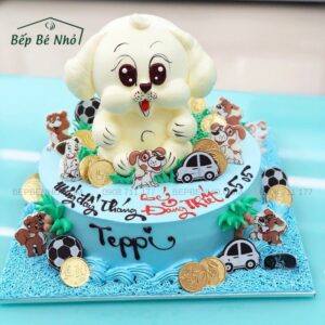bánh sinh nhật cho bé trai 1 tuổi con chó ngộ nghĩnh